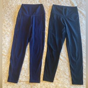 Navy and Black High-Waisted Leggings